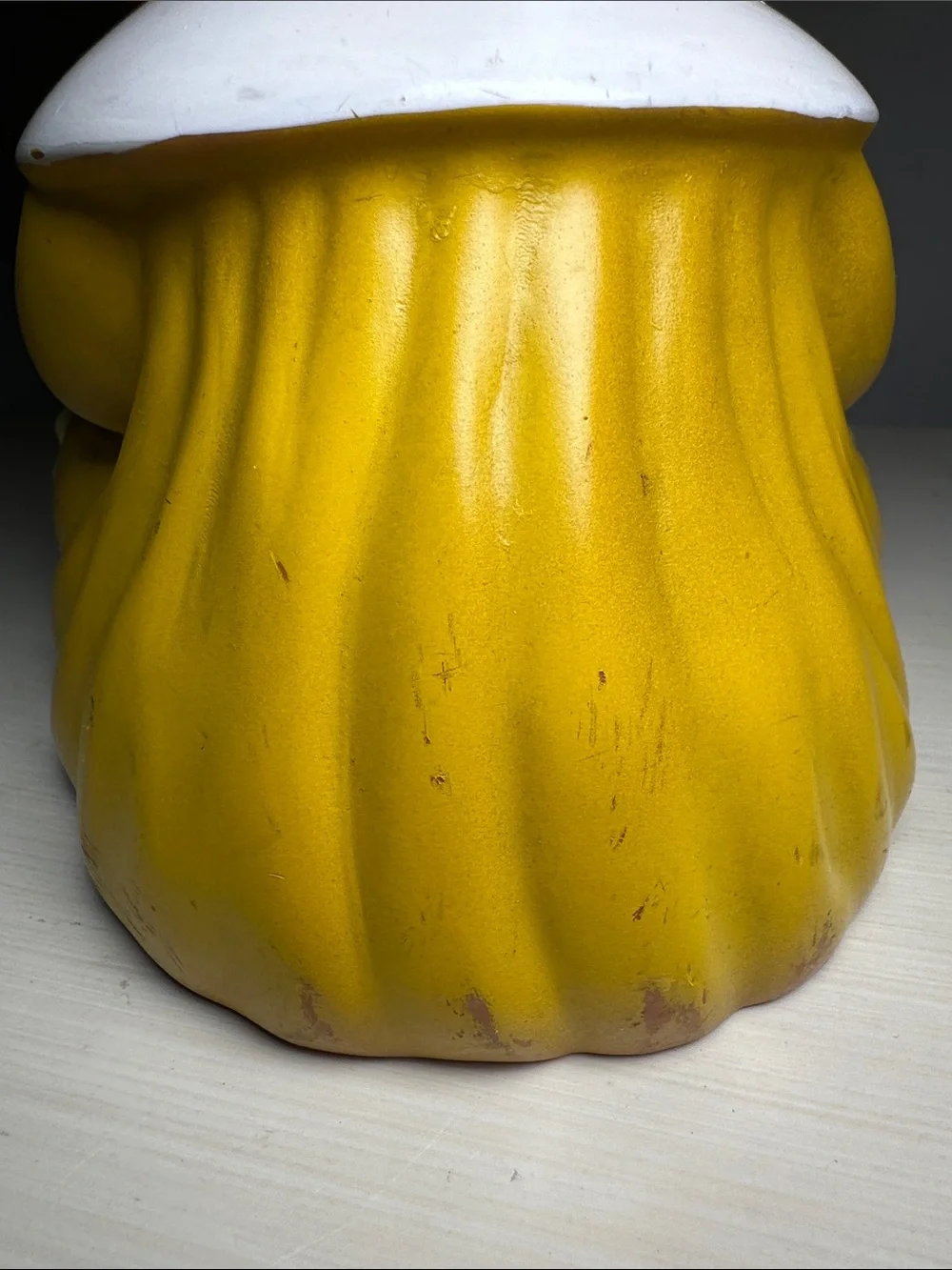 Vintage Moody Cutie grumpy Yellow Baby Doll Figure with Brown Hair Made in Japan
